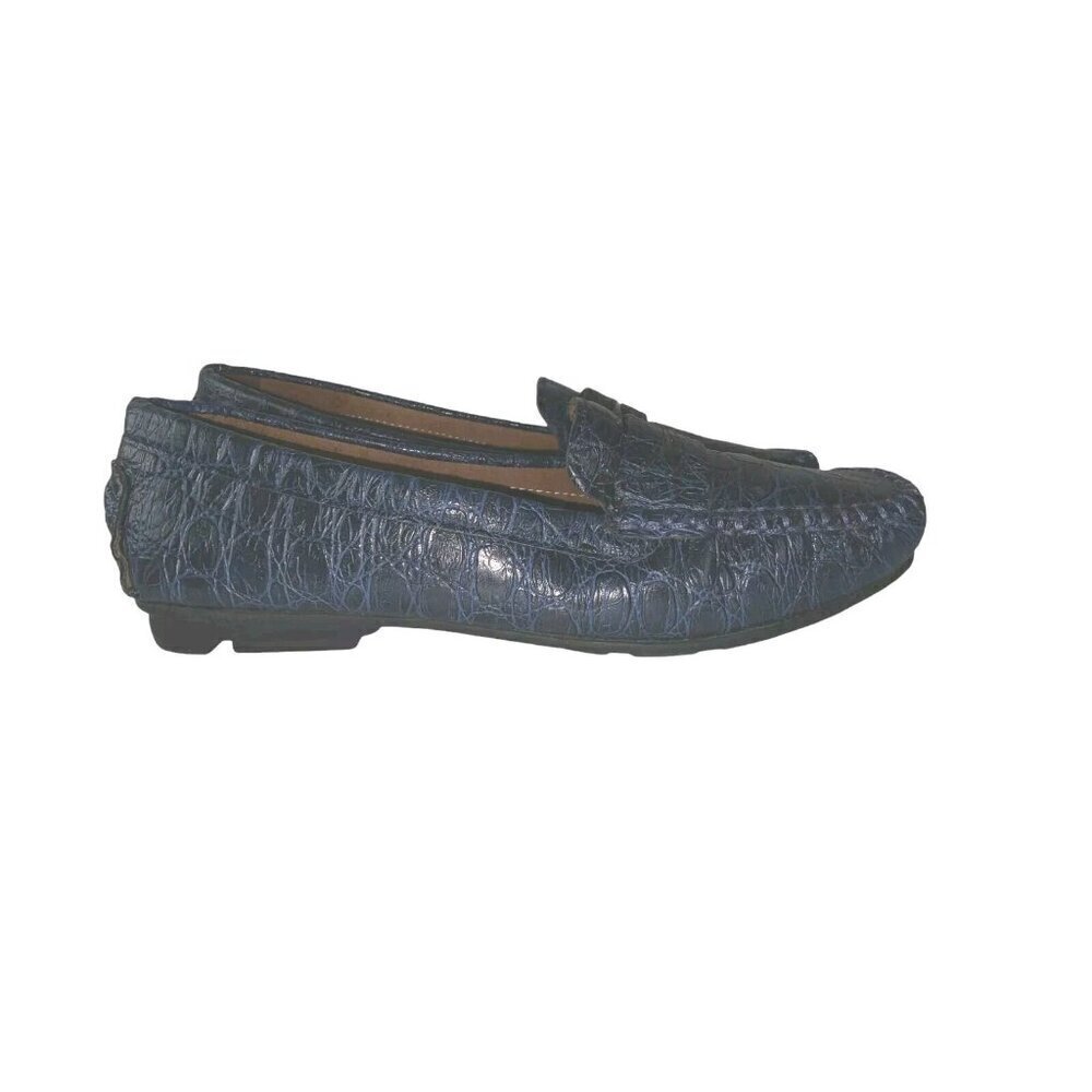 Impo Women’s Dela Blue Slip On‎ Loafer Shoes Size 7M Leather Lining Snake Skin.